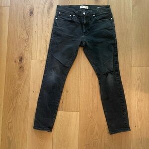 MADEWELL Distressed Skinny Men's Black Jeans 32x30